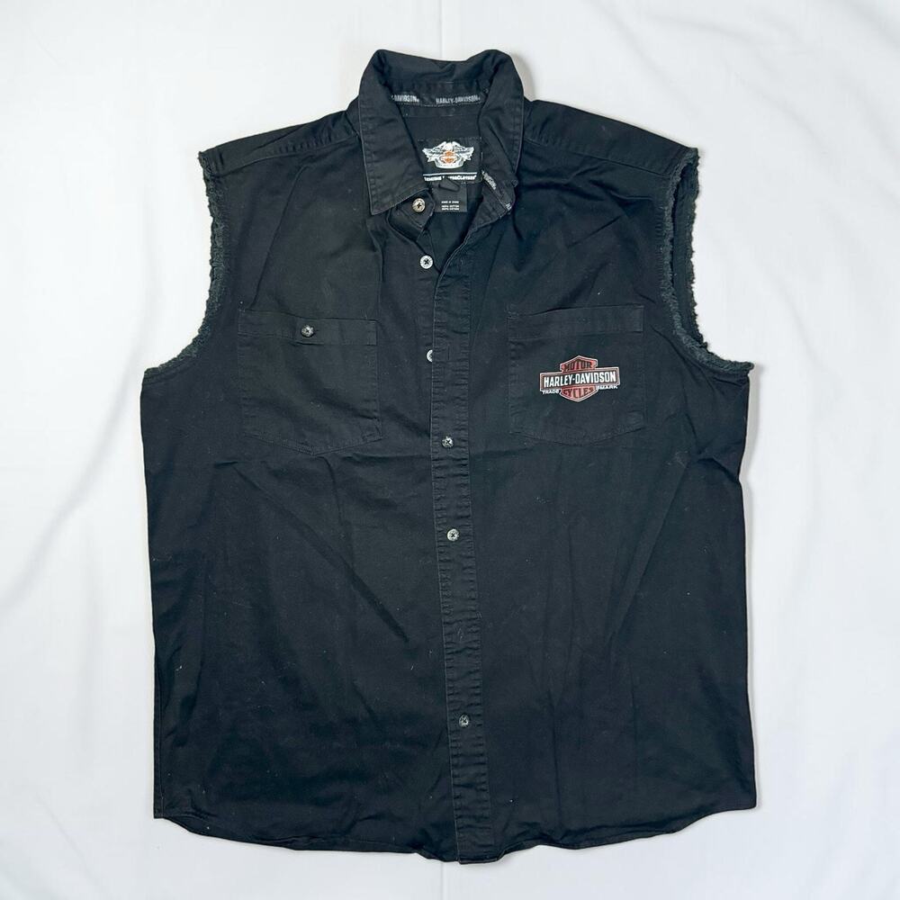 Vintage Harley Davidson Shirt Mens XXL Genuine Oil Sleeveless Blowout Vest
